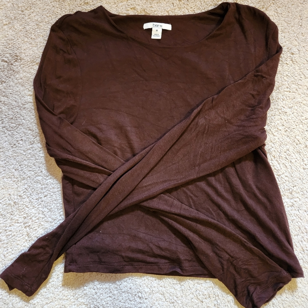Elegant Brown Wrap Top